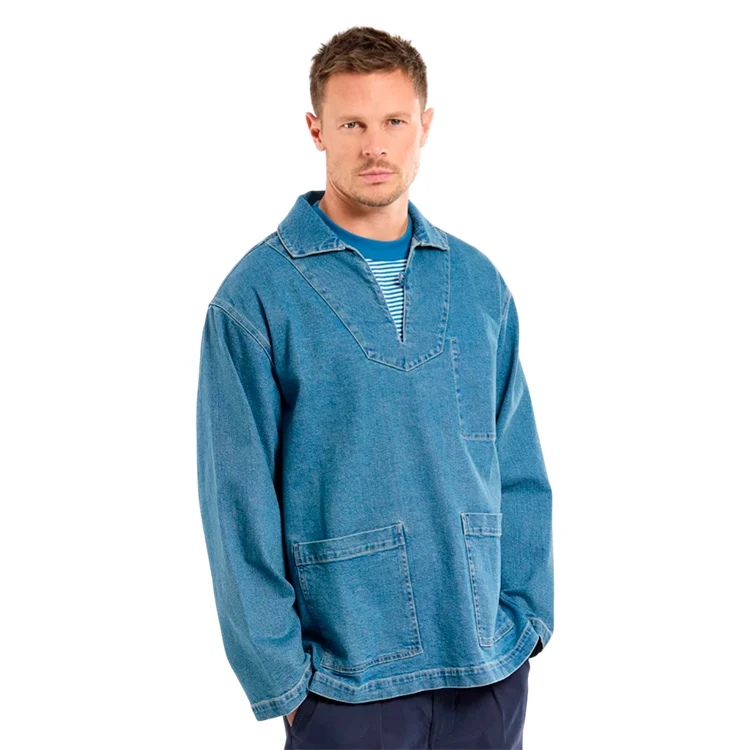 Fisherman's Denim Smock | Busseronne | Unisex | Bomuld - Billede 5