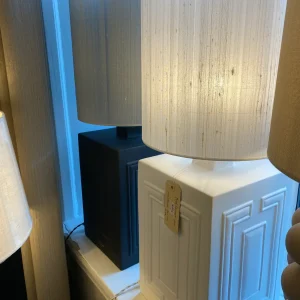 Bordlampe Håndlavet mat keramik firkantet Hallbergs of Sweden